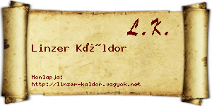 Linzer Káldor névjegykártya